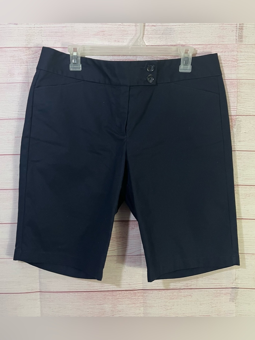 Ann Taylor Navy Blue Signature Fir Lower on Waist Short Size 12